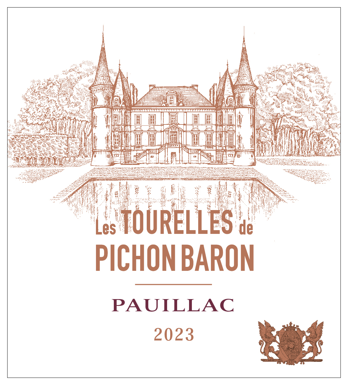 TABC label artwork for LES TOURELLES DE PICHON BARON RED BORDEAUX PAUILLAC