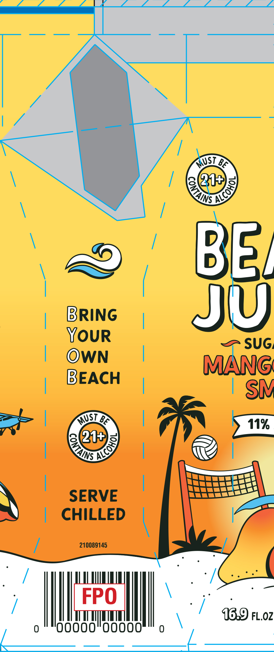 TABC label artwork for Beach Juice Mango Peach Smash