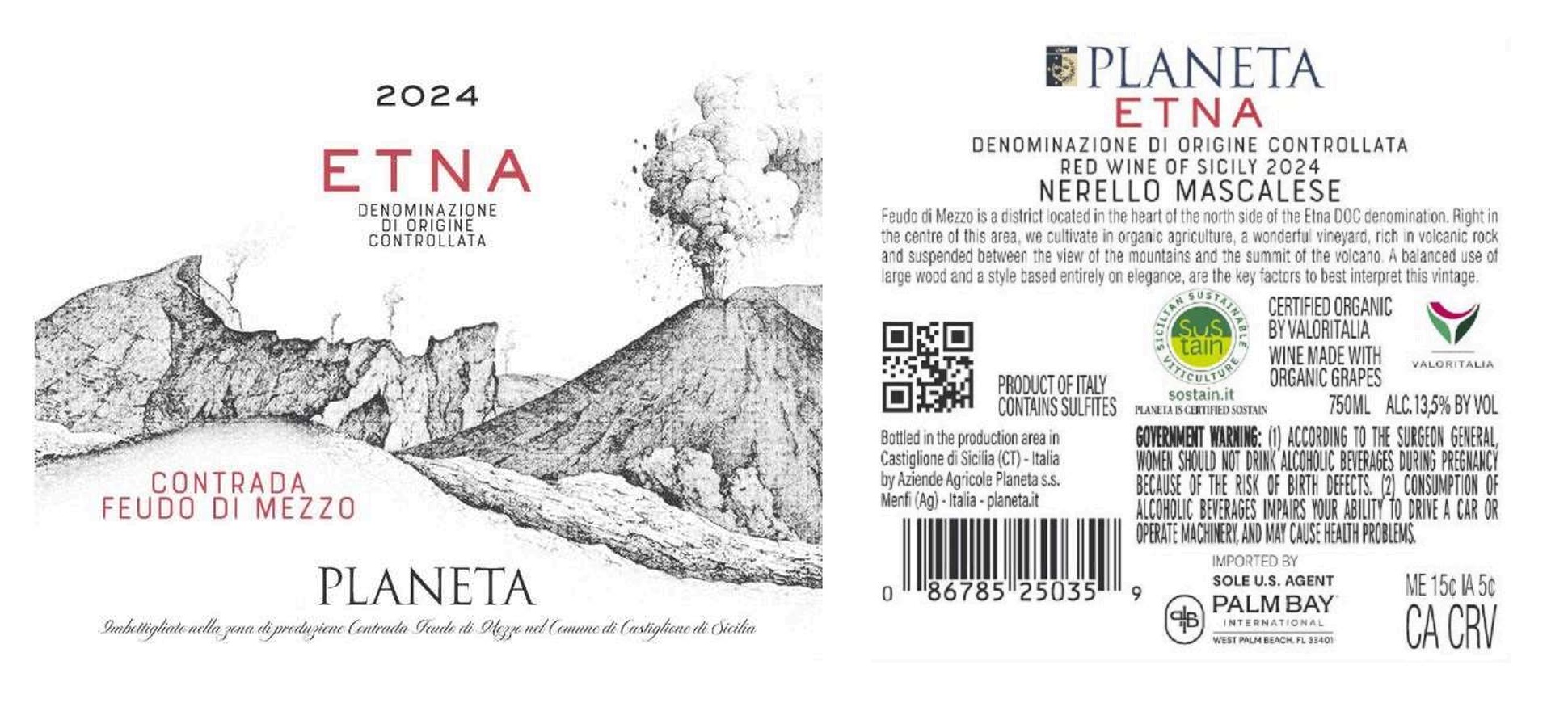 TABC label artwork for PLANETA ETNA NERELLO MASCALESE