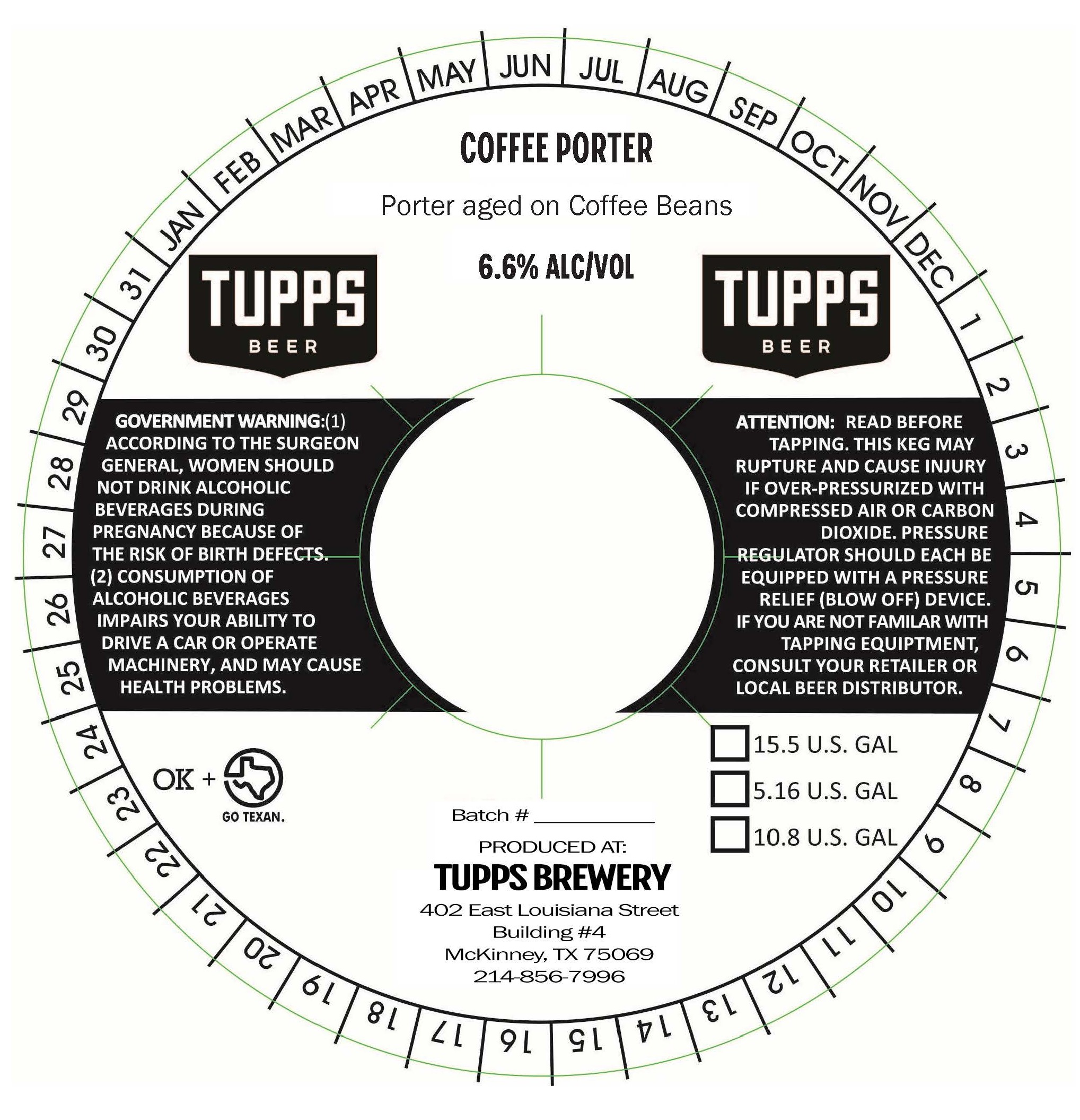 TABC label artwork for Coffee Porter