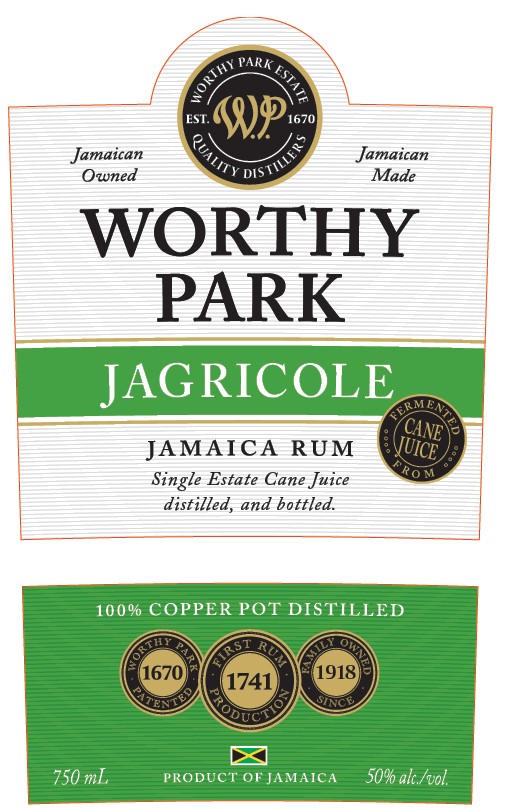 TABC label artwork for Worthy Park Jagricole Jamaica Rum