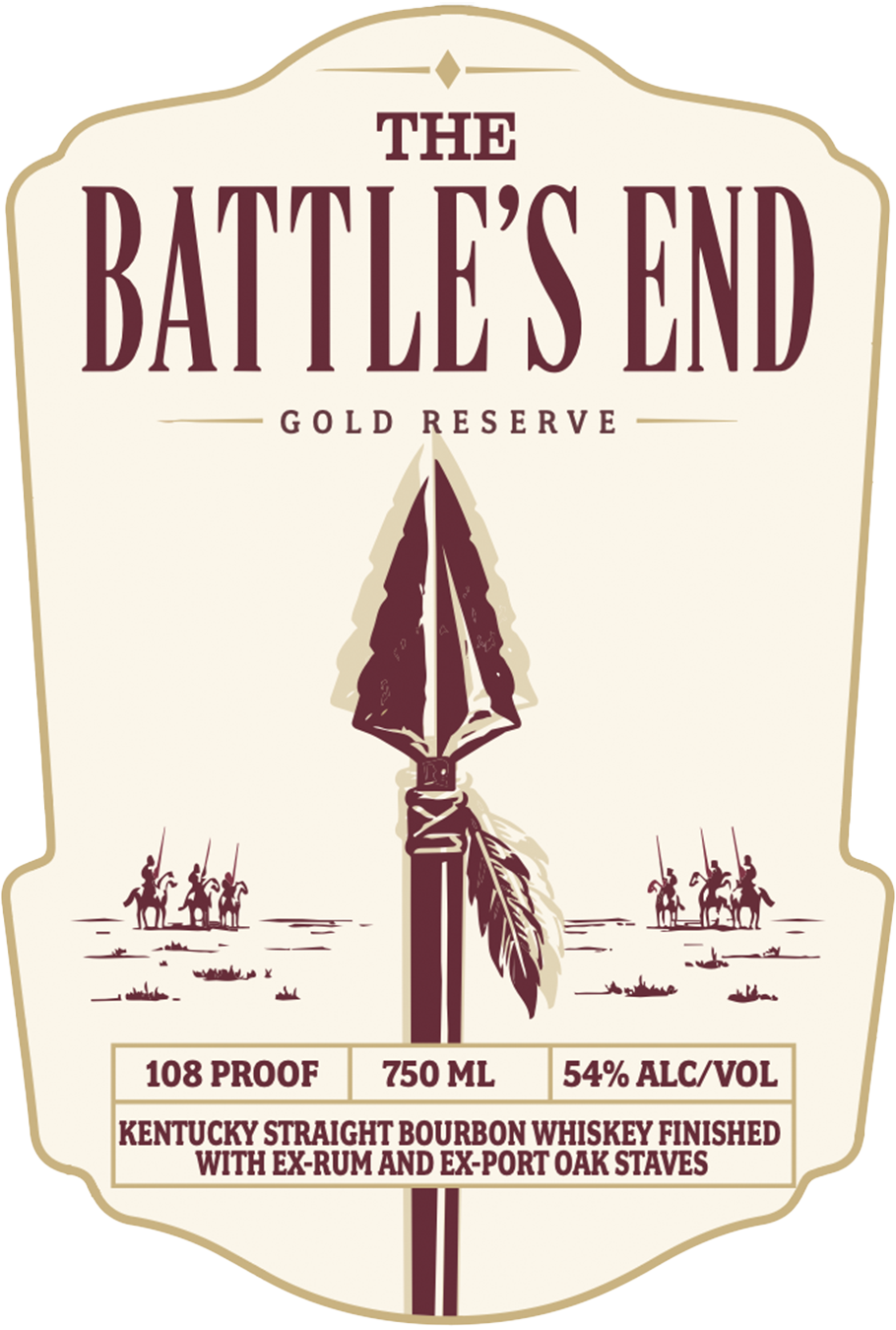 TABC label artwork for The Battle's End Gold Reserve Kentucky Straight Bourbon Whiskey