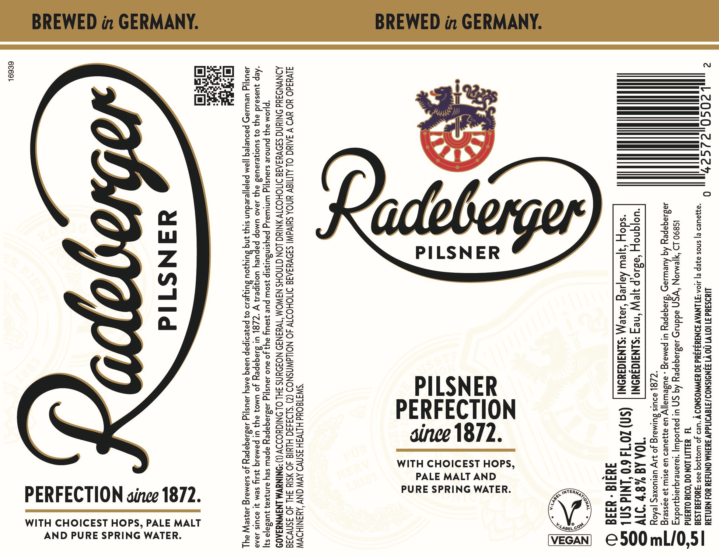 TABC label artwork for Radeberger Pilsner