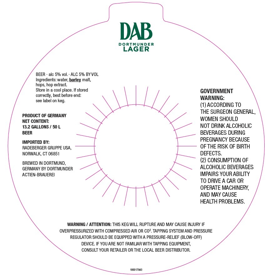 TABC label artwork for DAB Dortmunder Lager