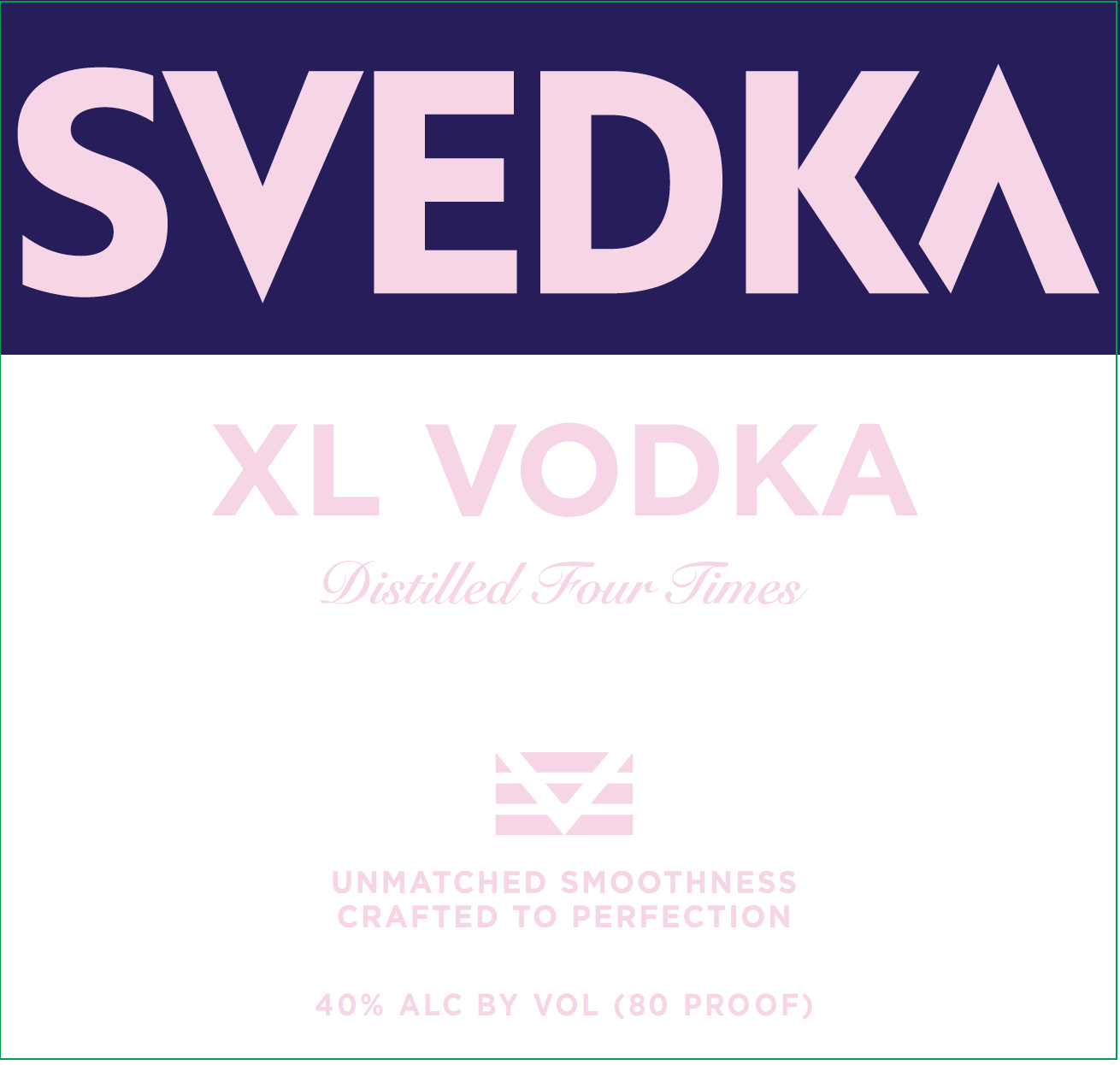 TABC label artwork for Svedka XL Vodka 80 Proof