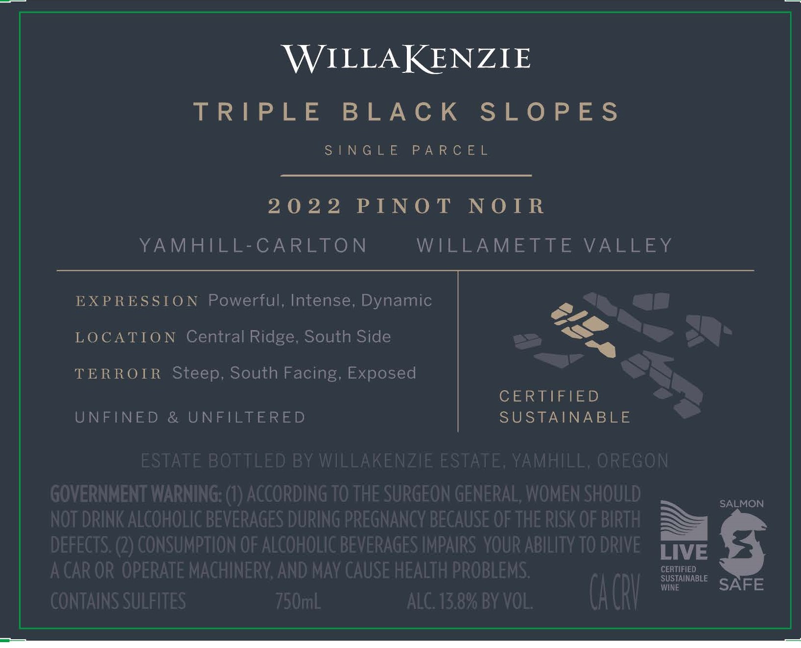 TABC label artwork for WILLAKENZIE TRIPLE BLACK SLOPES YAMHILL-CARLTON PINOT NOIR
