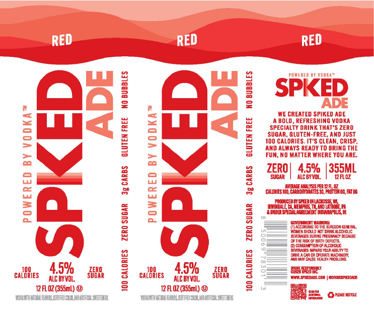 TABC label artwork for SPKED ADE RED