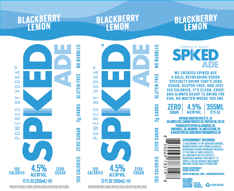 TABC label artwork for SPKED ADE BLACKBERRY LEMON