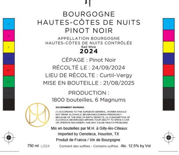 TABC label artwork for JEREMY RECCHIONE PINOT NOIR