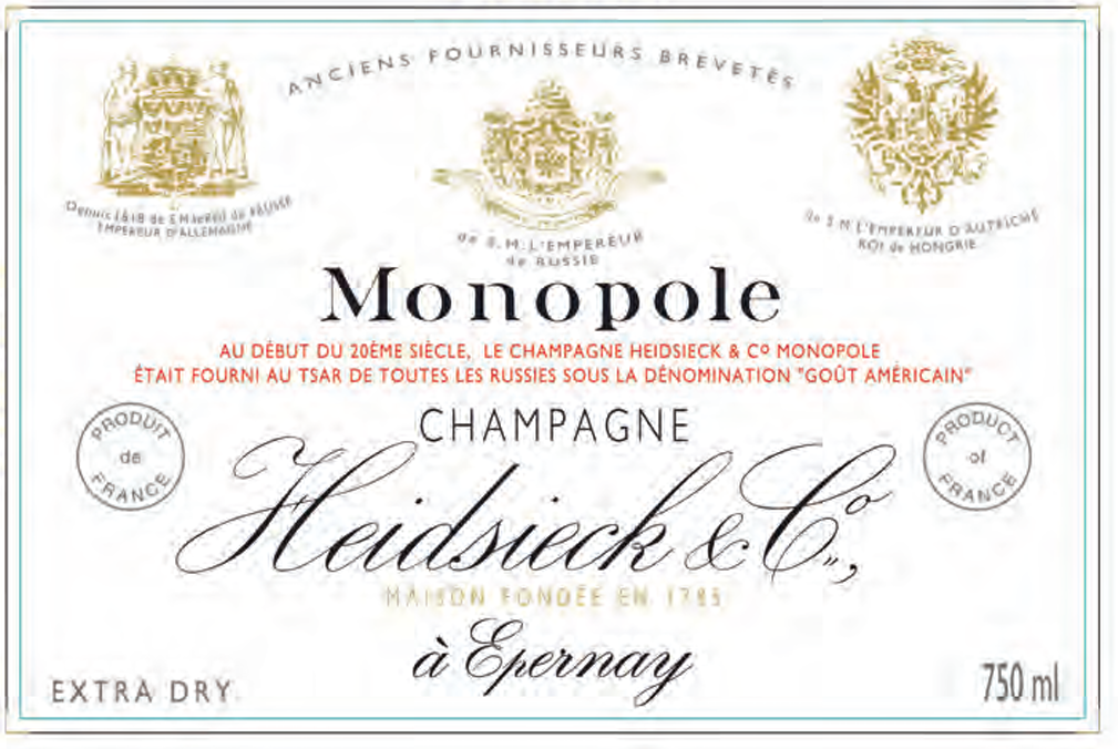 TABC label artwork for HEIDSIECK & CO MONOPOLE CHAMPAGNE HEIDSIECK MONOPOLE EXTRA