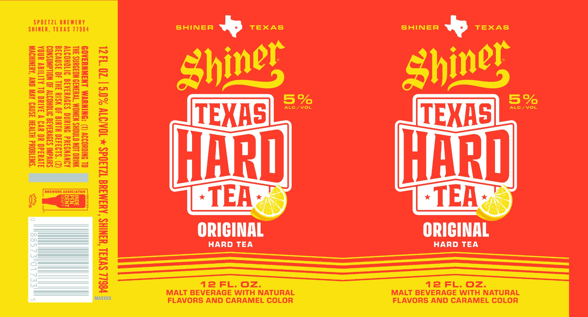 TABC label artwork for Shiner Texas Hard Tea
