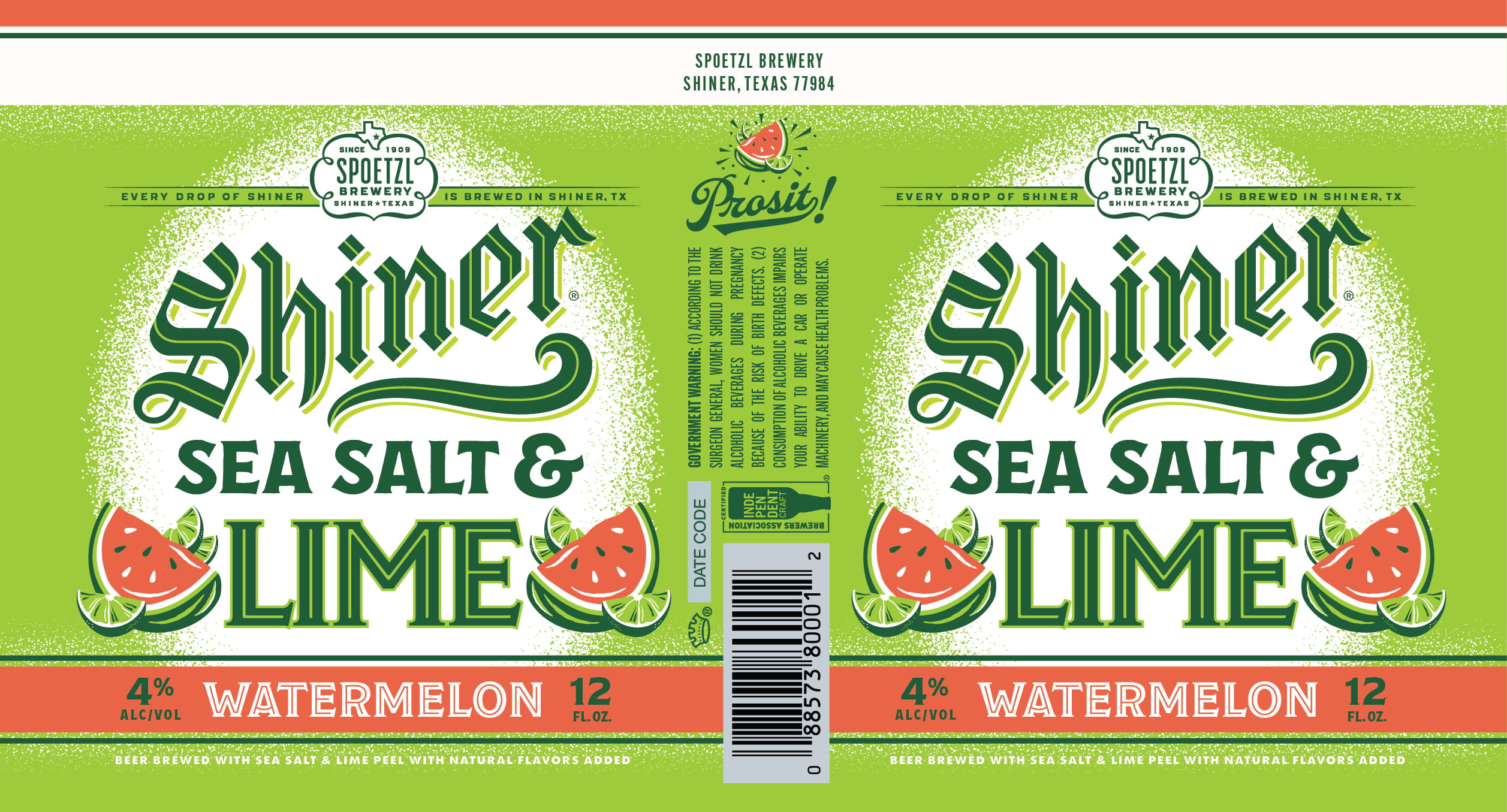 TABC label artwork for Shiner Sea Salt & Lime Watermelon