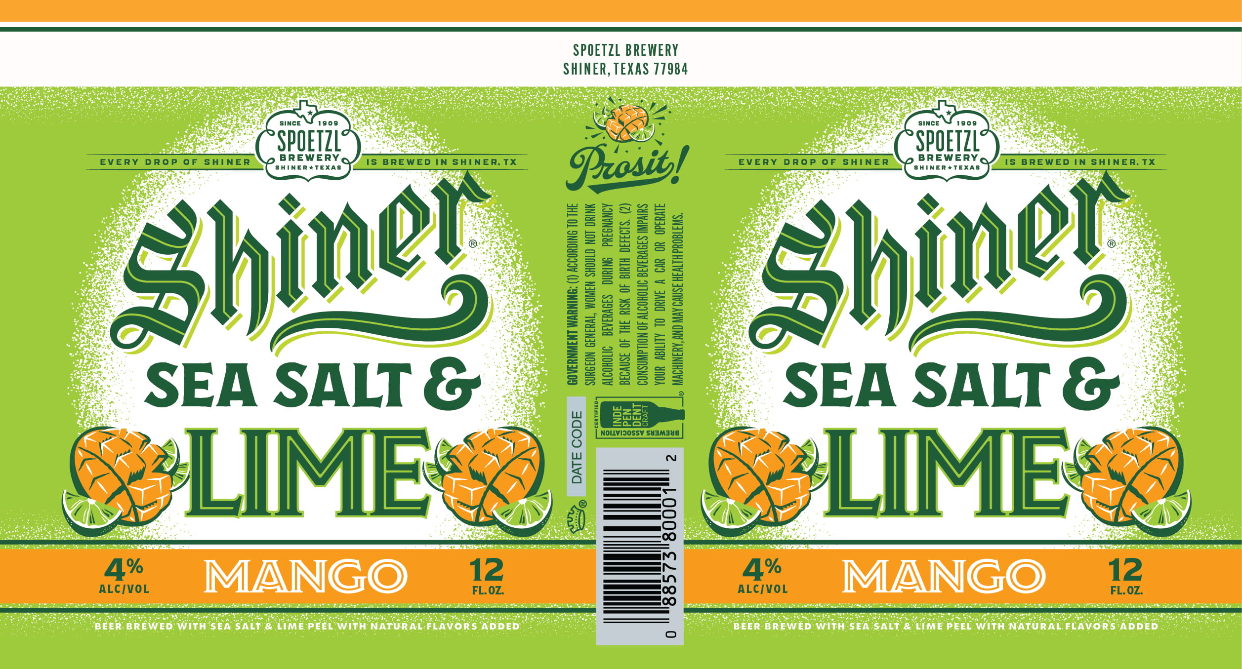 TABC label artwork for Shiner Sea Salt & Lime Mango