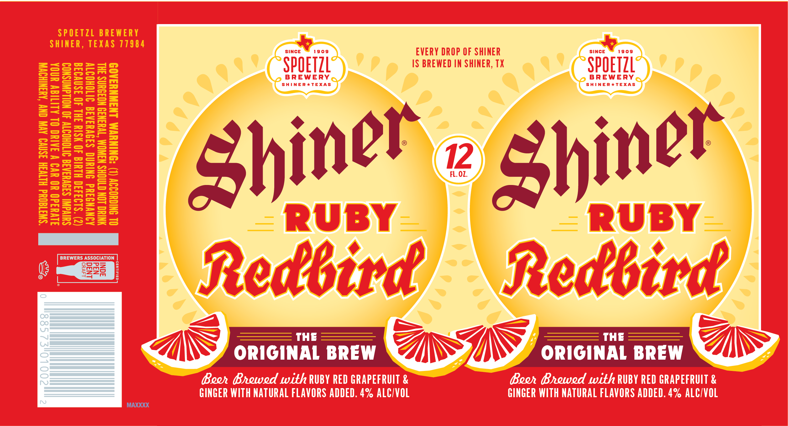 TABC label artwork for Shiner Ruby Redbird