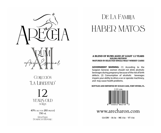 TABC label artwork for ARECHA 12