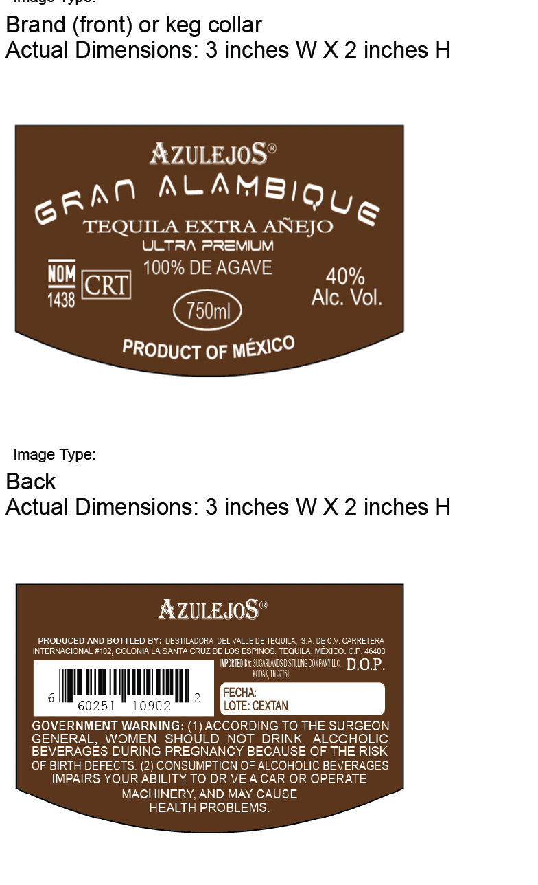 TABC label artwork for Azulejos- Gran Alambique Tequila