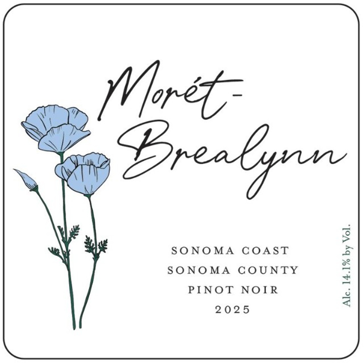 TABC label artwork for Moret-Brealynn Pinot Noir, Sonoma Coast