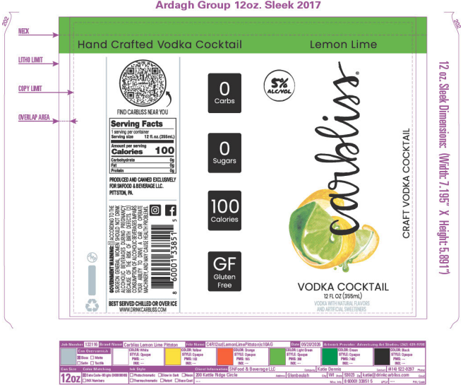 TABC label artwork for CARBLISS LEMON LIME VODKA COCKTAIL