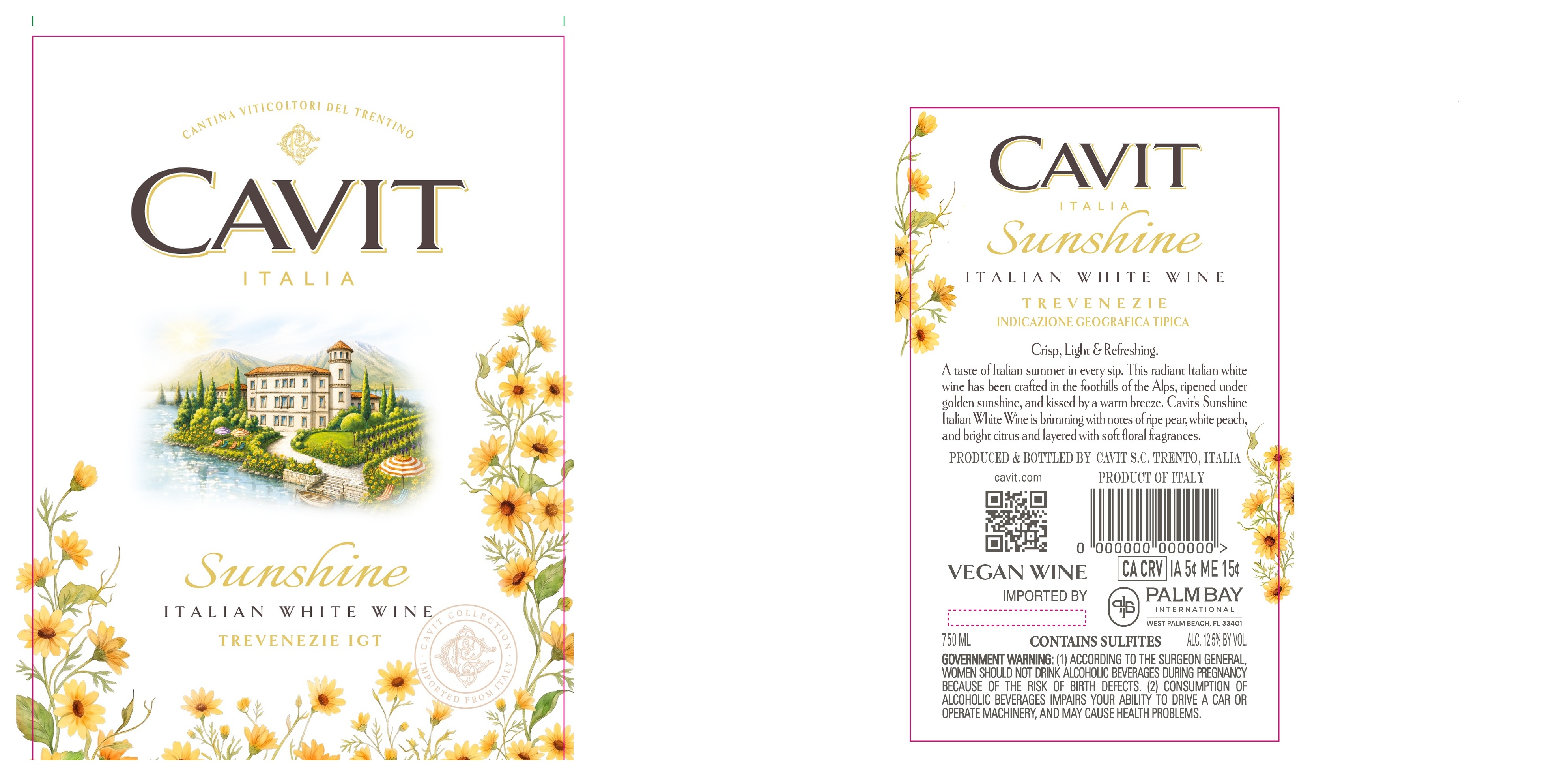 TABC label artwork for CAVIT SUNSHINE TREVENEZIE