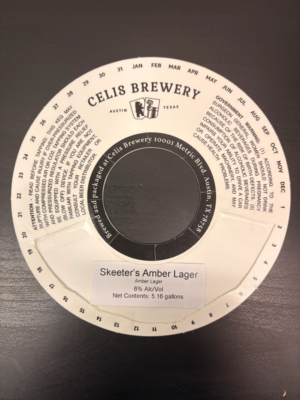 TABC label artwork for Skeeter's Amber Lager