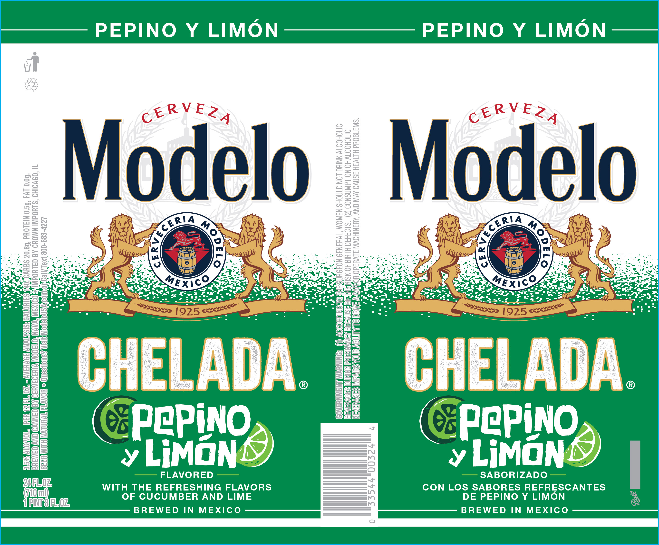 TABC label artwork for Modelo Chelada Pepino y Limon