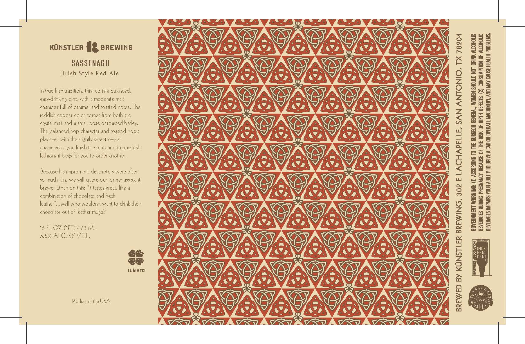 TABC label artwork for SASSENAGH