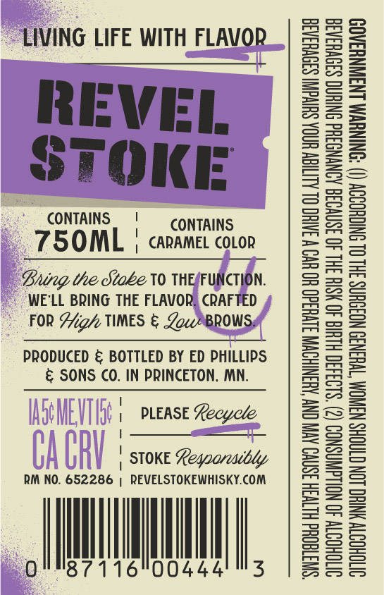 TABC label artwork for Revel Stoke Blackberry Flavored Whisky