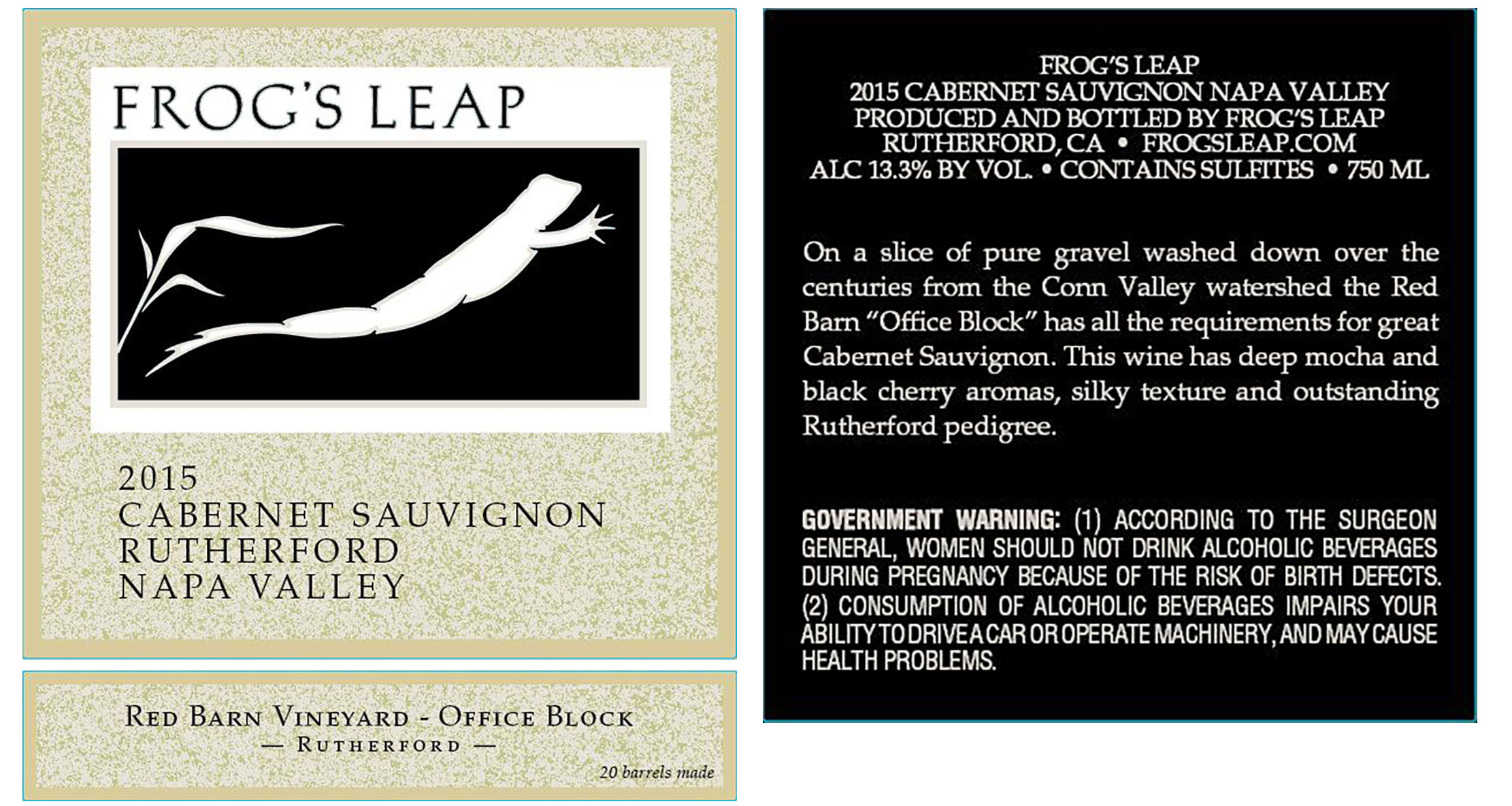 TABC label artwork for Frog's Leap Cabernet Sauvignon