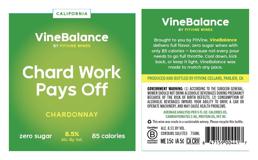 TABC label artwork for VINEBALANCE CHARDONNAY