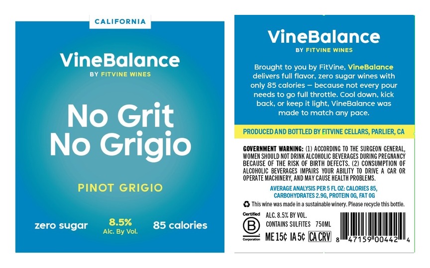 TABC label artwork for VINEBALANCE PINOT GRIGIO