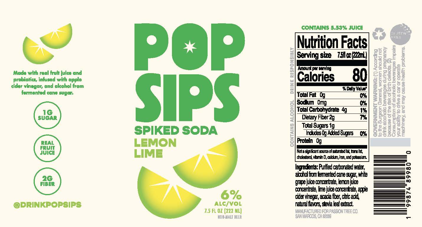 TABC label artwork for Pop Sips Lemon Lime