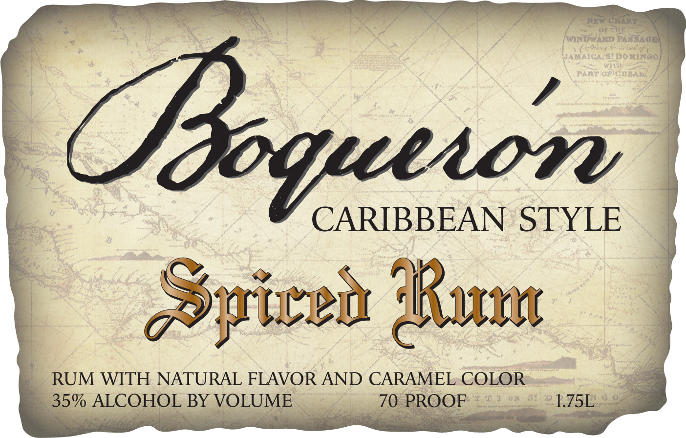TABC label artwork for Boqueron Spiced Rum