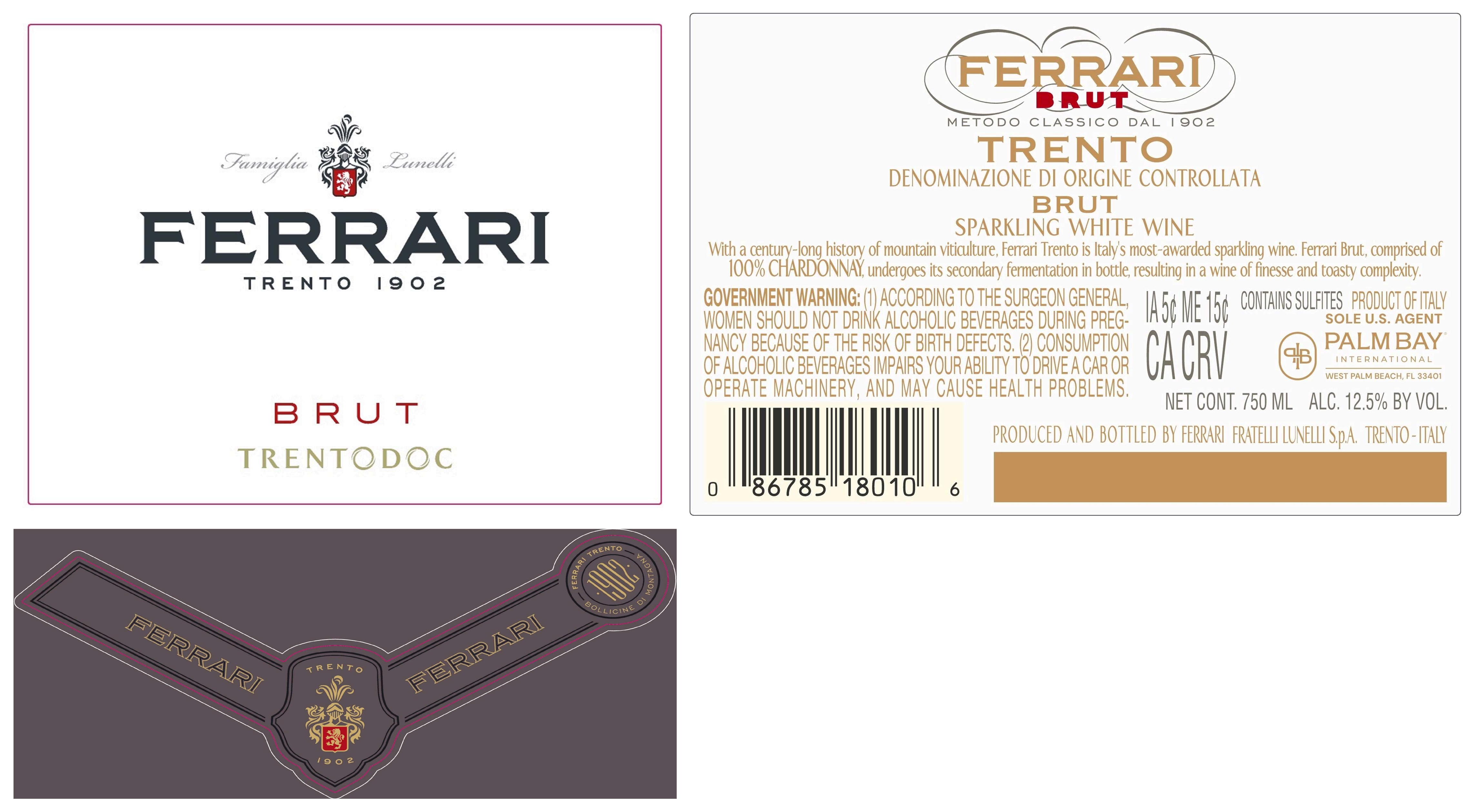 TABC label artwork for FERRARI BRUT