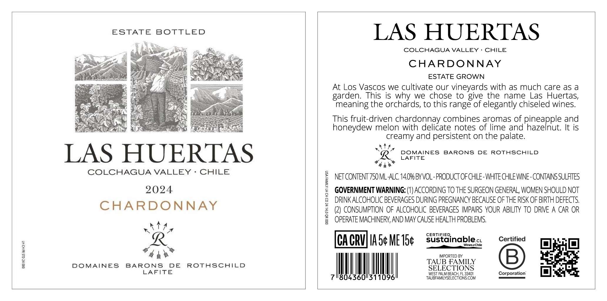TABC label artwork for LAS HUERTAS CHARDONNAY