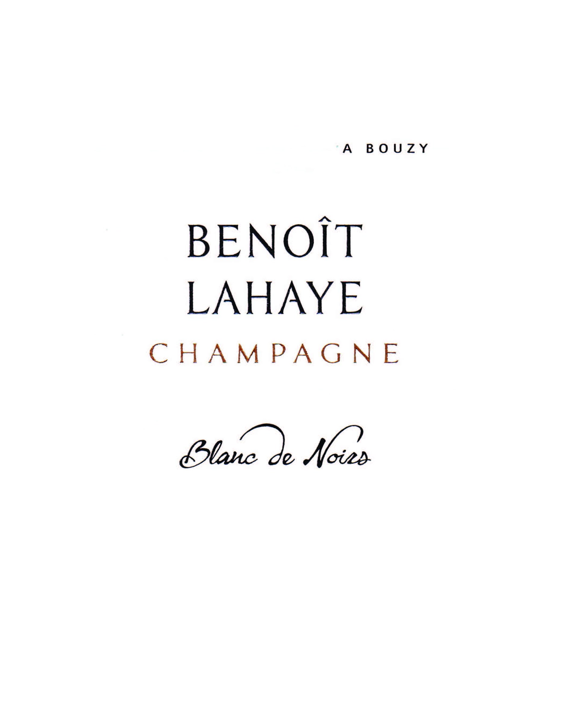 TABC label artwork for Benoit Lahaye Champagne Blanc De Noirs