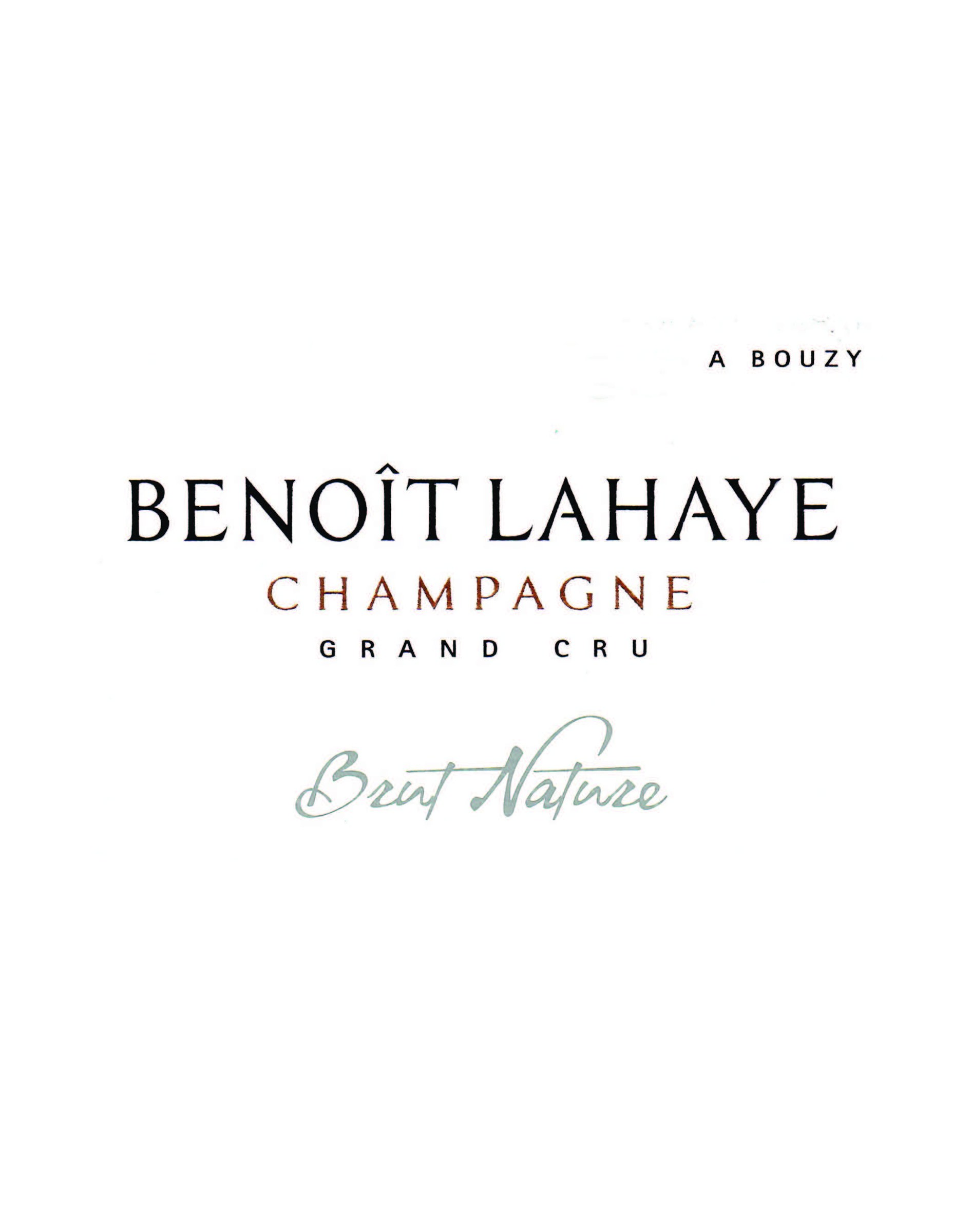 TABC label artwork for Benoit Lahaye Champagne Brut Nature