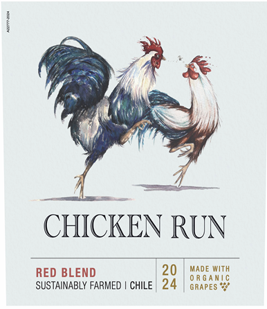 TABC label artwork for Chicken Run Red Blend