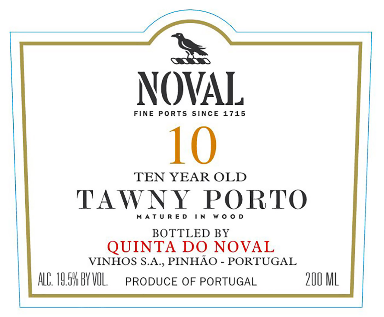 TABC label artwork for Noval 10YR Tawny Port 750ml 12pk 19.5ABV VINTUS