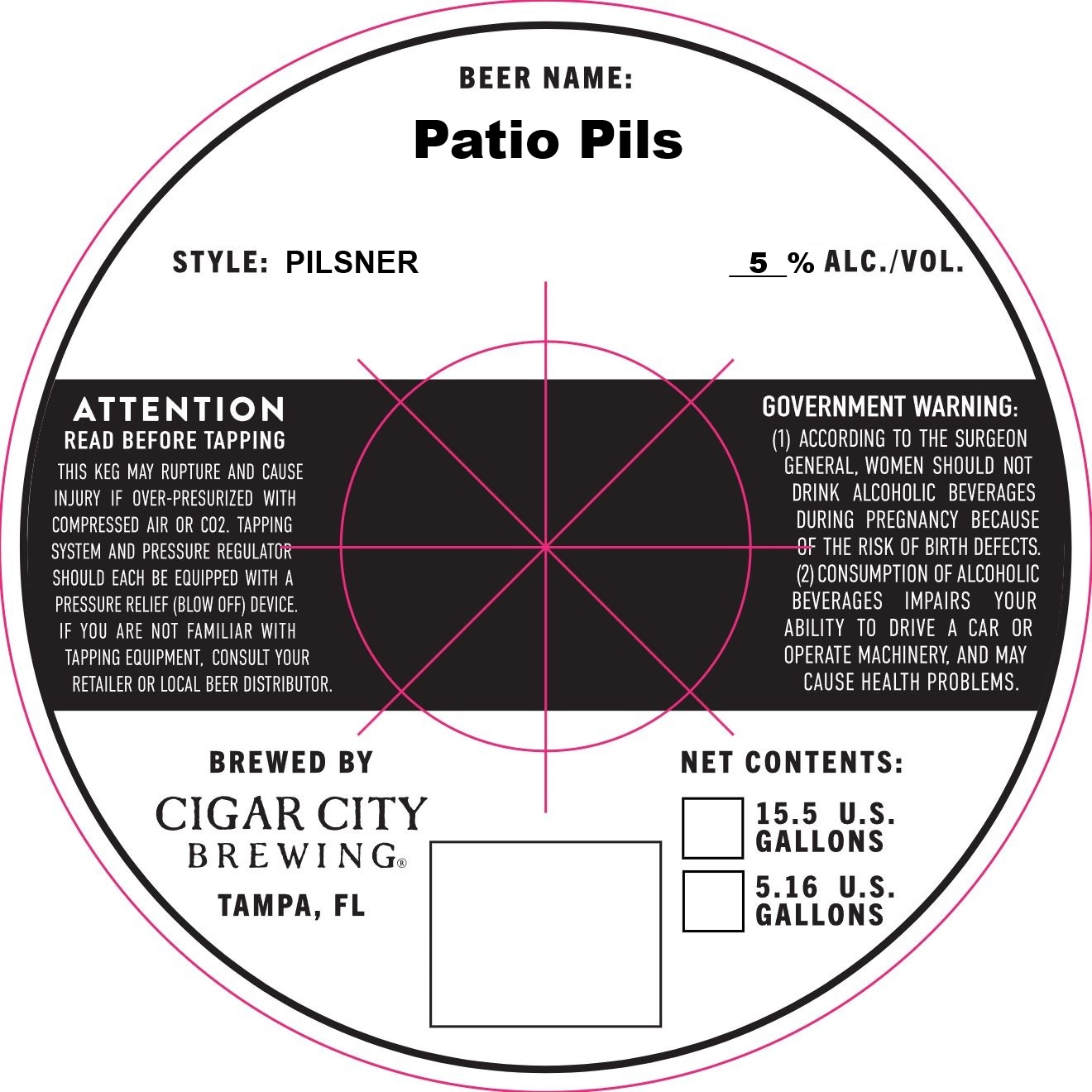 TABC label artwork for Patio Pils