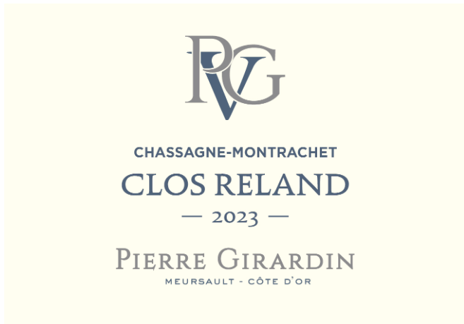 TABC label artwork for Chassagne-Montrachet 'Clos Reland', Pierre Girardin