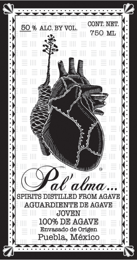 TABC label artwork for Destilado de Agave, 'Chivo (Alamo City)', Pal'alma