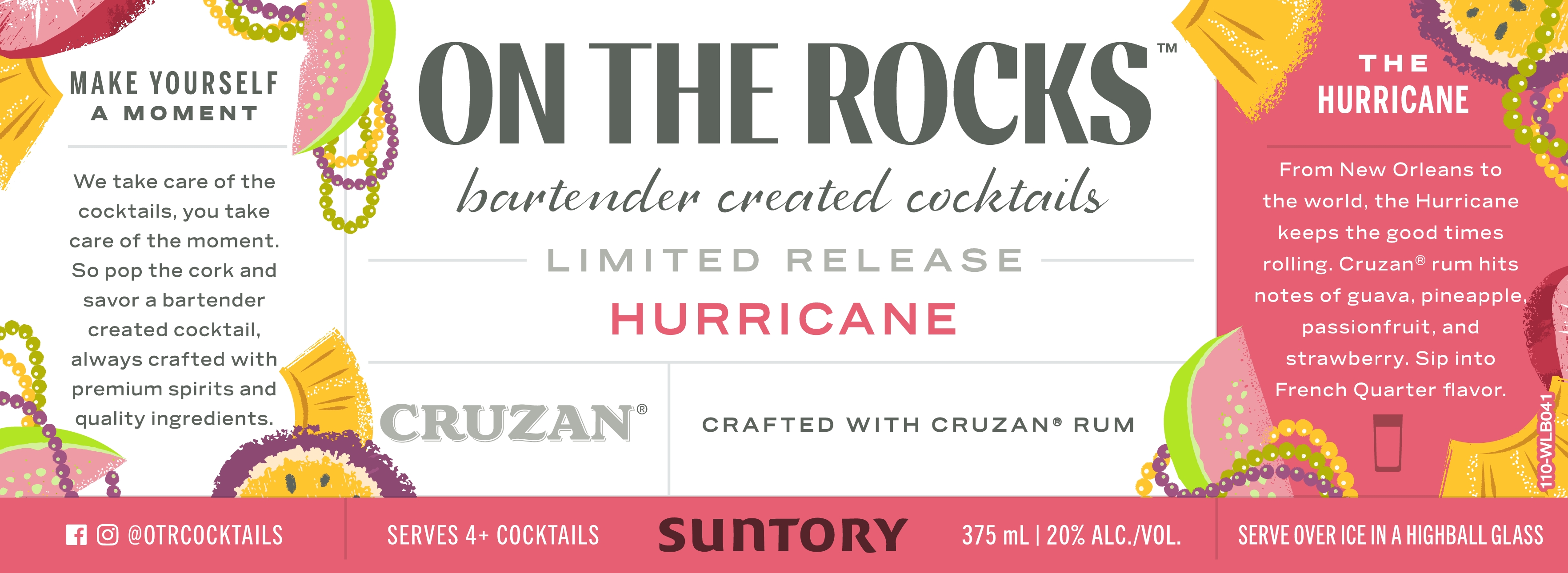 TABC label artwork for On The Rocks Hurricane
