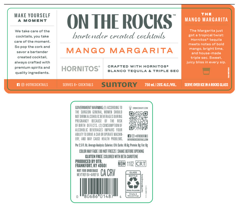 TABC label artwork for On The Rocks Mango Margarita