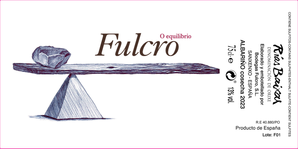 TABC label artwork for Rias Baixas Albarino 'O Equilibrio', Bodegas Fulcro