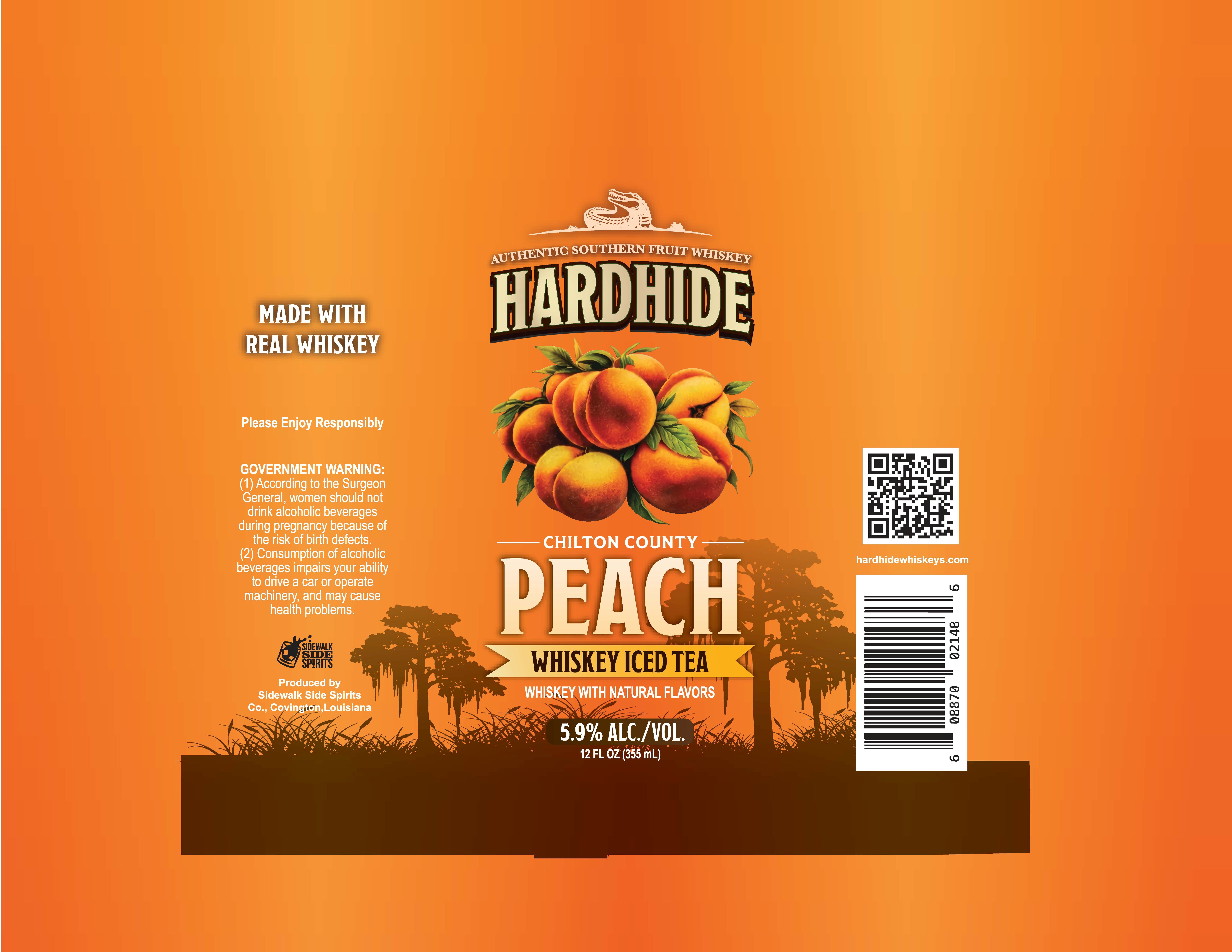 TABC label artwork for HARDHIDE PEACH WHISKEY ICE TEA