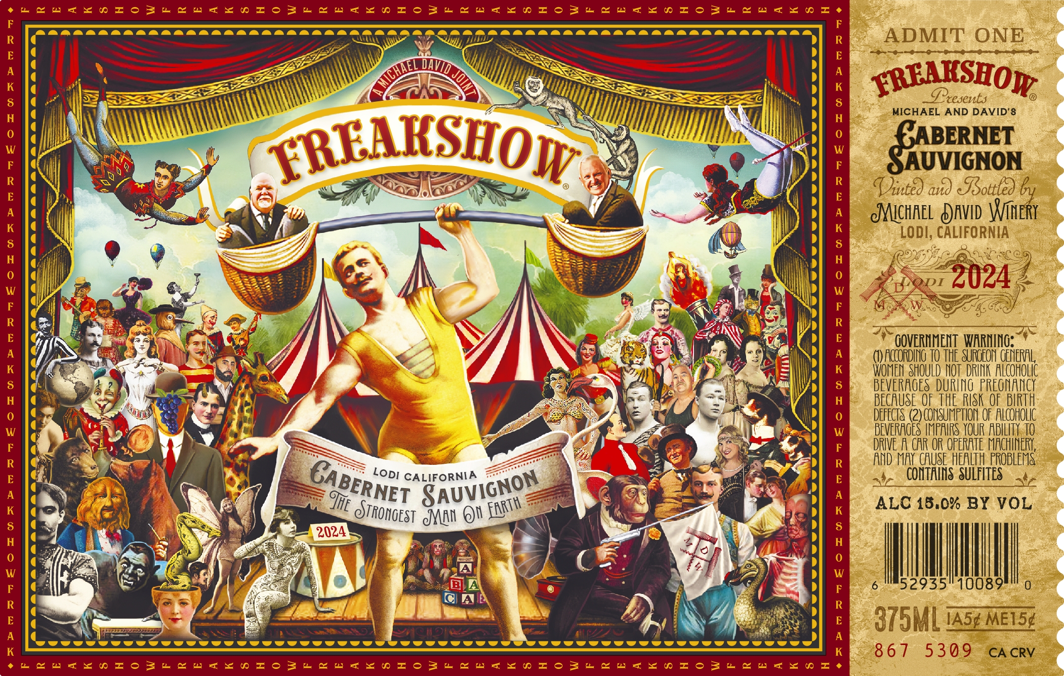 TABC label artwork for Freakshow Lodi Cabernet Sauvignon