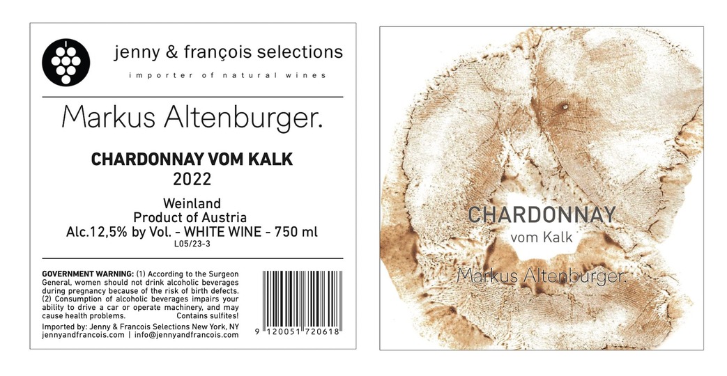 TABC label artwork for MARKUS ALTENBURGER CHARDONNAY VOM KALK