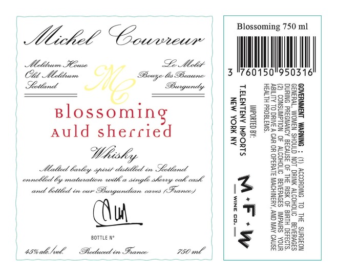 TABC label artwork for MICHEL COUVREUR BLOSSOMING AULD SHERRIED