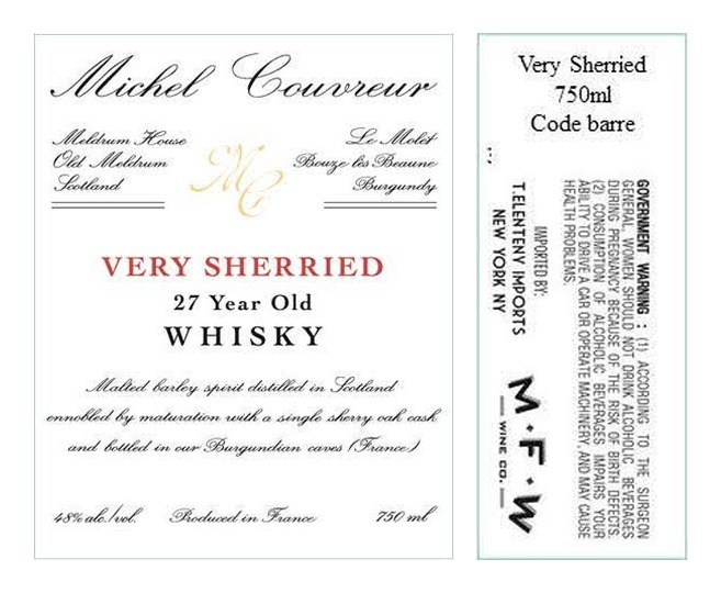 TABC label artwork for MICHEL COUVREUR VERY SHERRIED