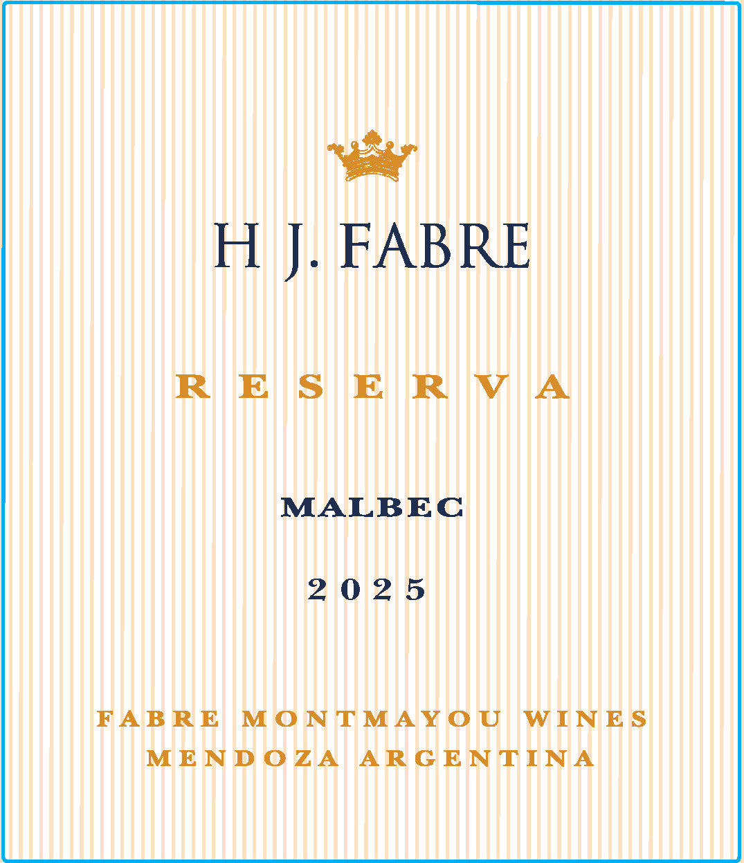 TABC label artwork for HJ Fabre Reserva Malbec